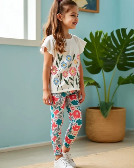 لإطلالة ناعمة ومنعشة لصغيرتك هذا الصيف! أضيفي لمسة من البهجة والأنوثة إلى خزانة طفلتكِ مع طقم الزهور الصيفي المميز من ZELENA STORE – تصميم عملي وأنيق مثالي لأيام اللعب والنشاط