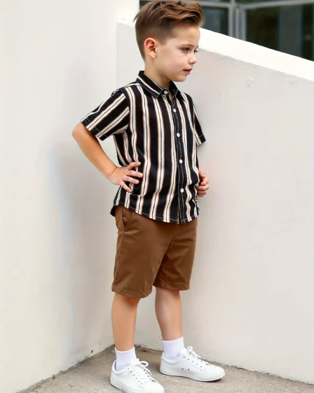 طقم أولادي صيفي مكون من قميص وشورت إطلالة مريحة وأنيقة لصغيرك تحت أشعة الشمس من زيلينا