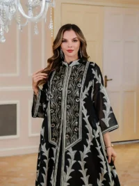 Luxury fashion veiledفساتين محجبات موضة مثالي للحفلات والمناسبات dresses فستان إسلامي أنيق بترتر فاخر طقم قطعتين بتصميم مطرز ومحتشم للمناسبات والارتداء اليومي