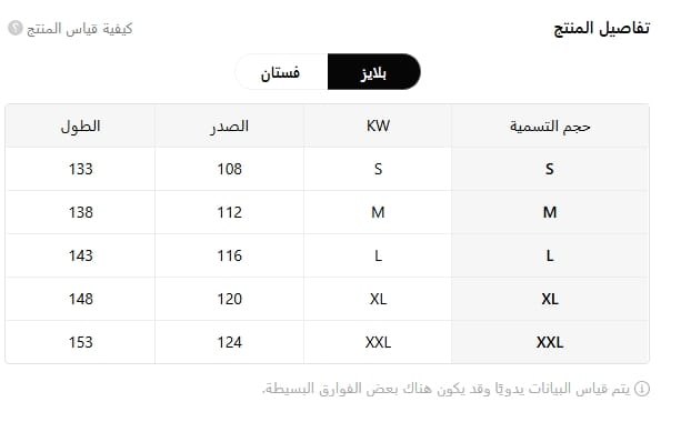 Size Chart Dresses in Fashionable 1