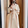جاكيت حريمي خامة صوف .. معطف نسائي صوفي سميك بتصميم تويد أنيق طوق كبير وحزام خصر