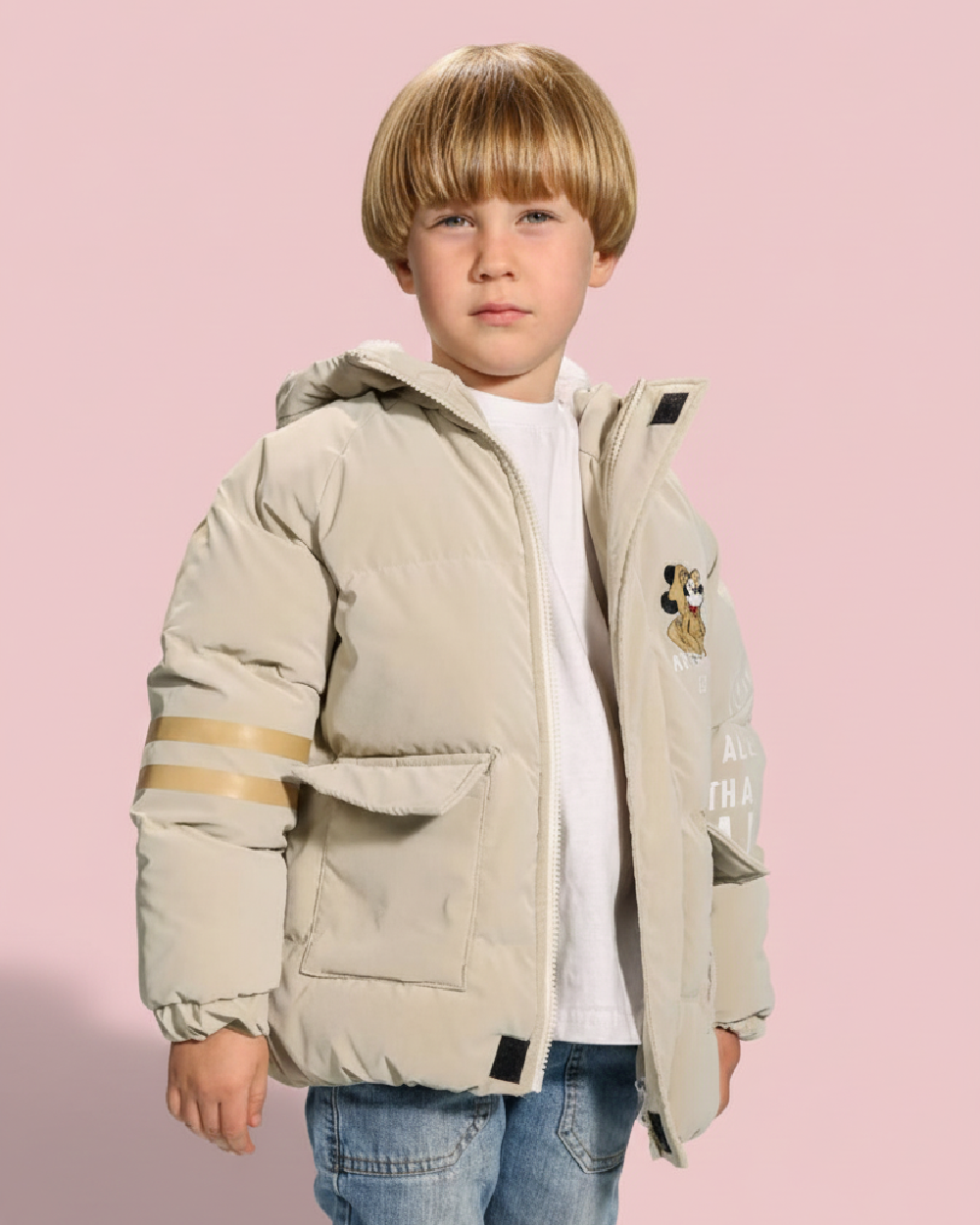 جاكيت شتوي أولادي ووتر بروف ولادي مبطن فرو كامل