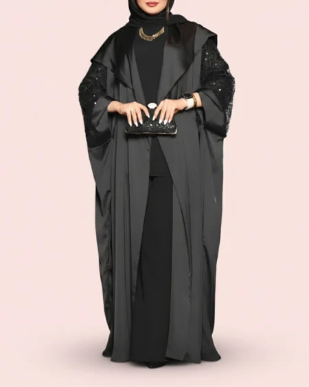 طقم عباية سواريه كامل مع شنطة وفستان داخلي