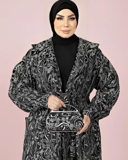 طقم عباية جاكار مع شنطة يد وحزام