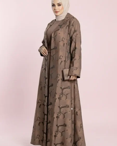 تفاصيل نسيج قماش الجاكار المطرز بنقوش بارزة عالية الجودة.