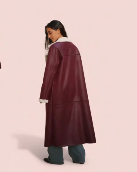 خامة الفرو القطيفة الداخلية لكوت الجلد النسائي الفاخر.