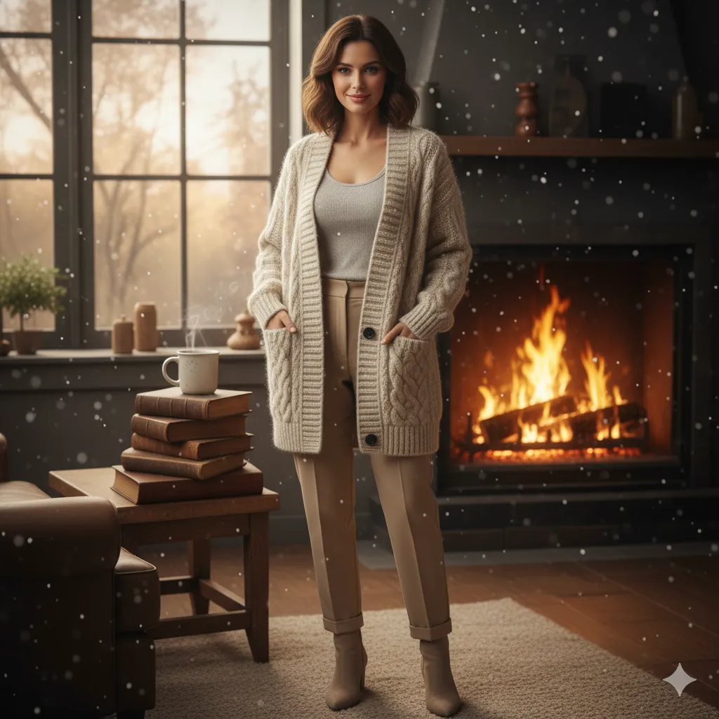 أجمل كارديجان وبلوفر لملابس الشتاء من التريكو والصوف الناعم 2 عندما يحلُّ برد الشتاء وتبدأ درجات الحرارة في الهبوط، يصبح البحث عن أفضل كارديجان وبلوفر من الخامات الأساسية أمرًا ضروريًّا لكل مُحب للأناقة والدفء