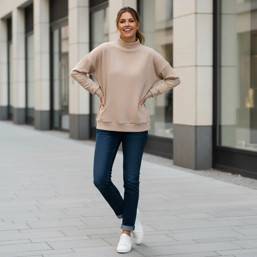 أفضل 5 طرق لارتداء السويت شيرت الكاجوال الشتوي بياقة عالية 1 اكتشفي أفضل 5 طرق لارتداء السويت شيرت الكاجوال بياقة عالية بأسلوب عصري وراقي. نصائح تصميم شاملة لإطلالات متنوعة مع زيلينا لكل مناسبة وموسم!