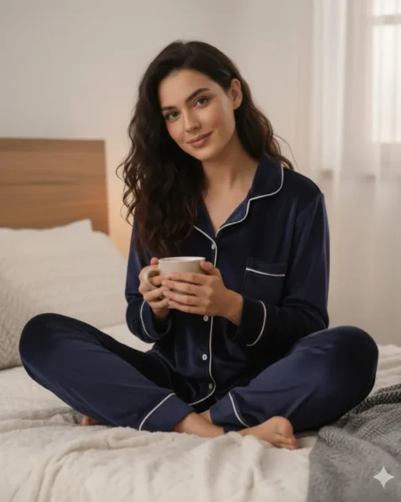 بيجامة قطيفة حريمي فاخرة قطعتين دفء وأناقة للبيت بكل المقاسات