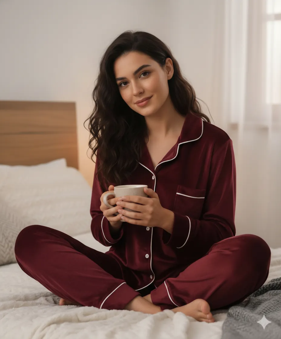 بيجامة قطيفة حريمي فاخرة قطعتين دفء وأناقة للبيت بكل مقاسات 2 بيجامات حريمي شتوي بيجامة قطيفة وفرو نسائي تدفئ الجسم ومريحة بتشكيلة ألوان حديثة