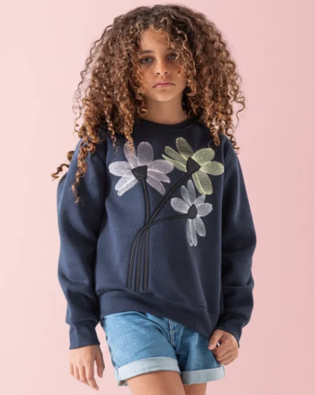 سويت شيرت سكينة أوفر سايز كحلي مريح